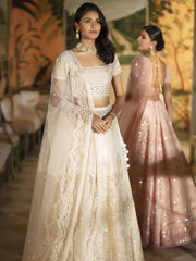 Off White Organza Lehenga