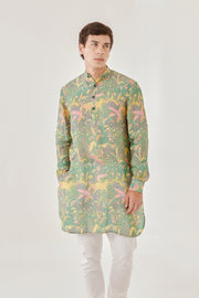 Shaye Green Floral Ganganagery Kurta