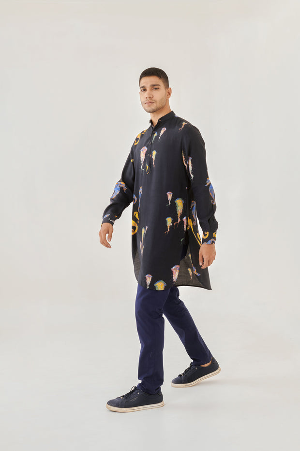 Seahorse Black Ganganagery Kurta