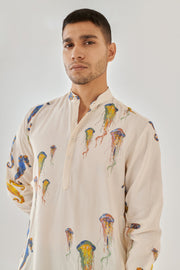 Seahorse White Ganganagery Kurta