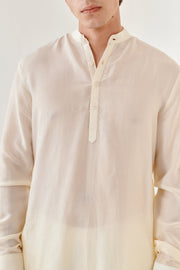 Off White Ganganagery Kurta For Men