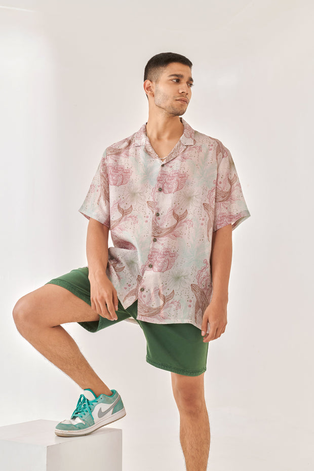 Sea whale Pastel Oversize Shirt