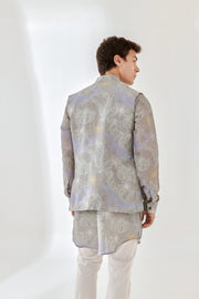 Seawhale Pastel Grey Kurta Jacket