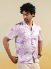 Moon Swirl Relaxed Fit Cuban Collar Shirt