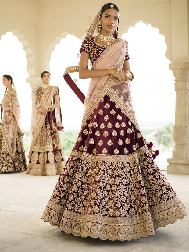 Maroon Bridal Lehenga