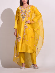 Mustard Chanderi Salwar Suit Set