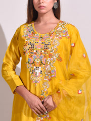 Mustard Chanderi Salwar Suit Set