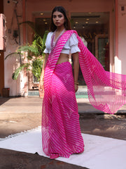 Pink Leheriya Saree