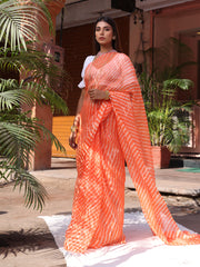 Orange Leheriya Saree