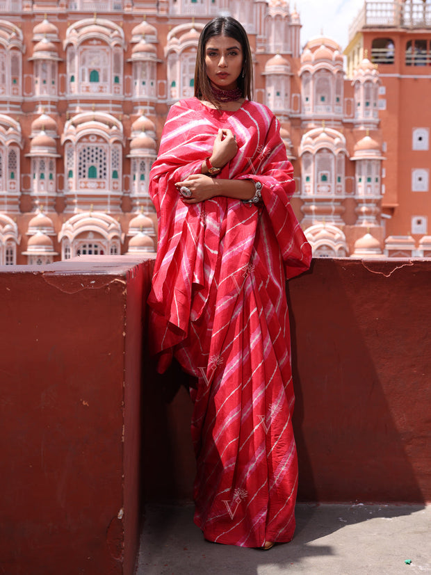 Red Silk Leheriya Saree