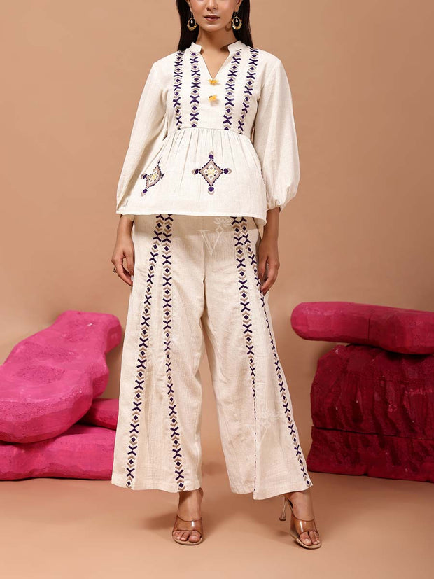 DD35, MTO, RK, Off-White , beige , cotton, Co-ord Set , summer , monsoon24 , cotton co-ord set