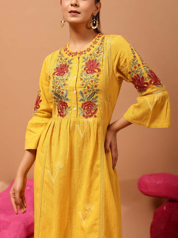 Mustard Cotton Dress