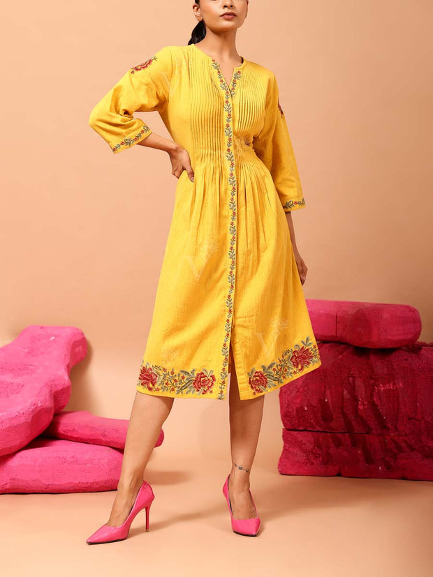 Mustard Cotton Dress