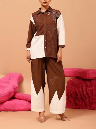 DD35, MTO, RK, Brown , rayon , cotton , summer , monsoon24 , cotton co-ord set , co-ord set