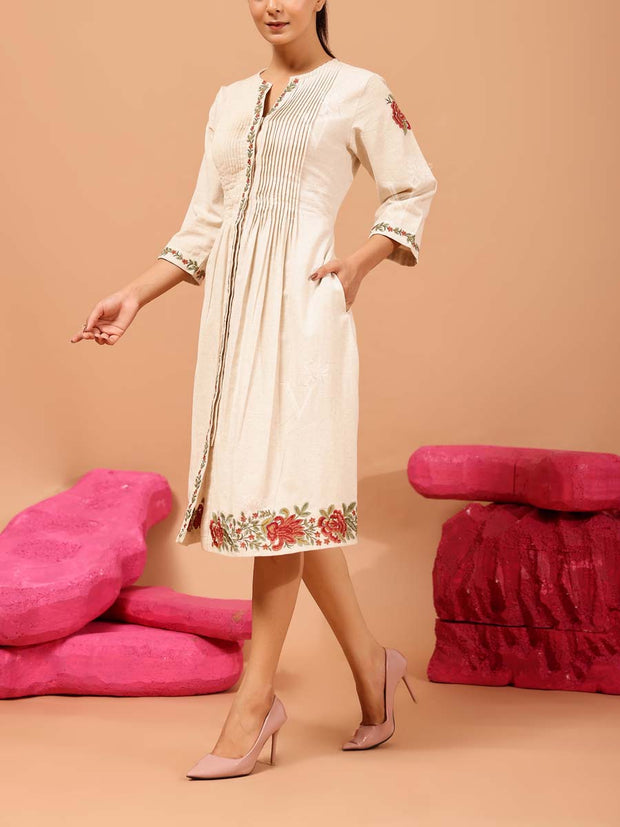 Beige Cotton Dress