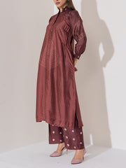 Brown Vasansi Silk Co-Ord Set