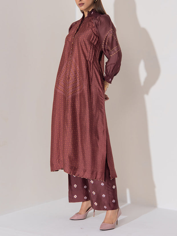 Brown Vasansi Silk Co-Ord Set