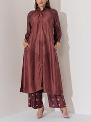 Brown Vasansi Silk Co-Ord Set