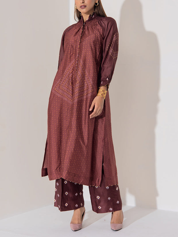 Brown Vasansi Silk Co-Ord Set
