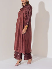Brown Vasansi Silk Co-Ord Set