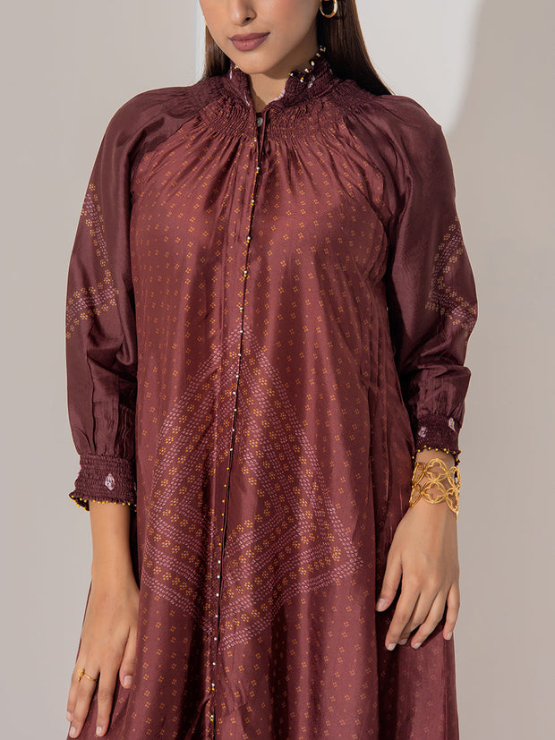 Brown Vasansi Silk Co-Ord Set