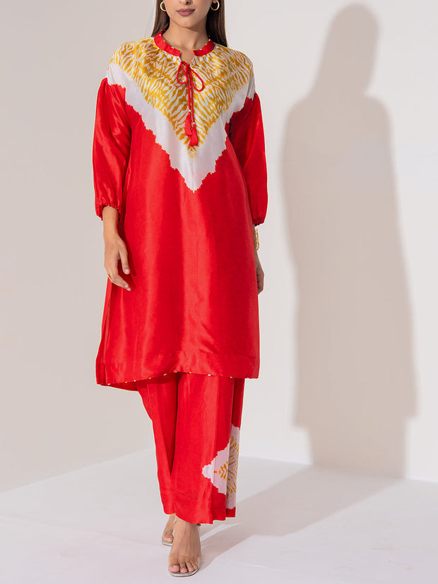 Red Vasansi Silk Co-Ord Set