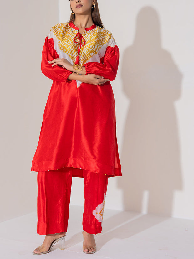 Red Vasansi Silk Co-Ord Set