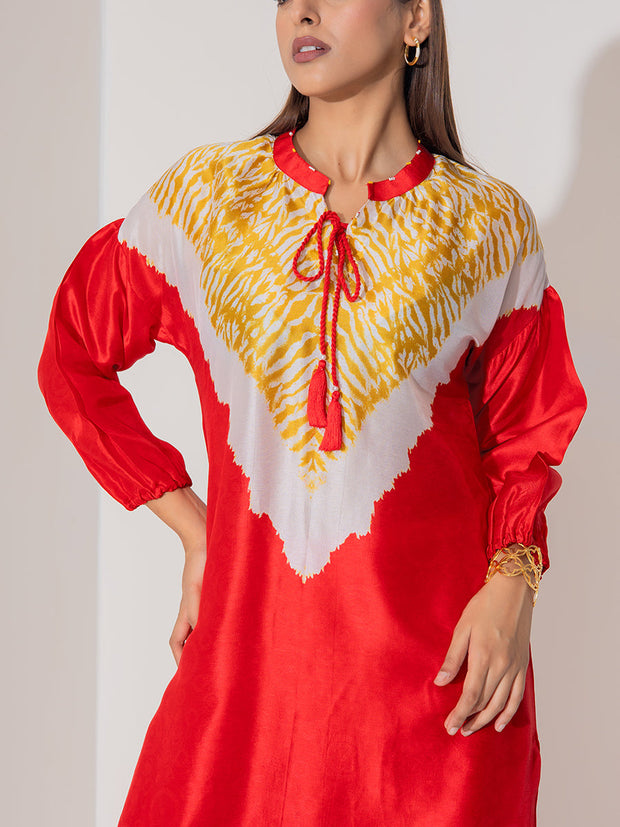 Red Vasansi Silk Co-Ord Set