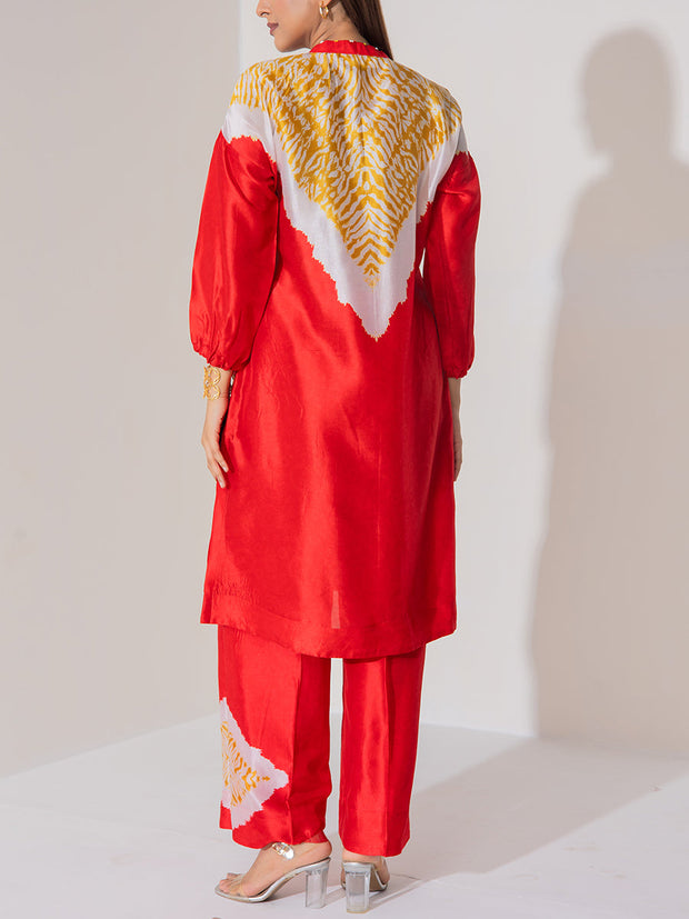 Red Vasansi Silk Co-Ord Set