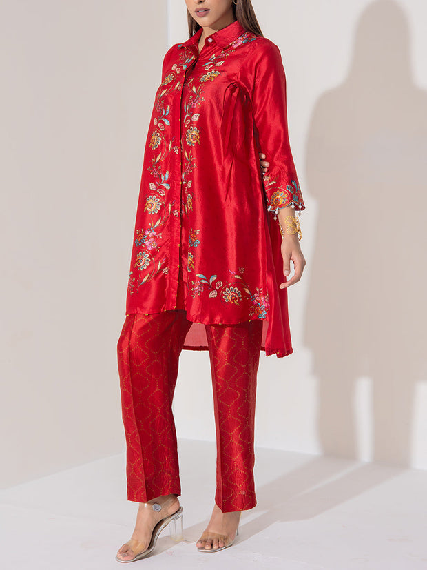 Maroon Vasansi Silk Co-Ord Set