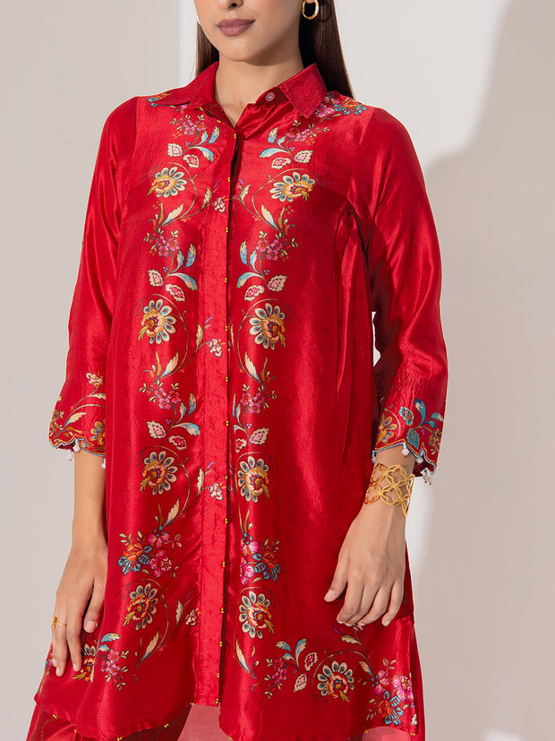 Maroon Vasansi Silk Co-Ord Set