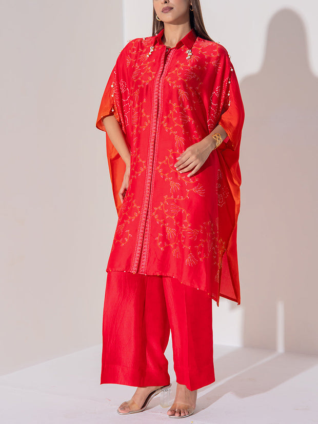 Red Vasansi Silk Co-Ord Set