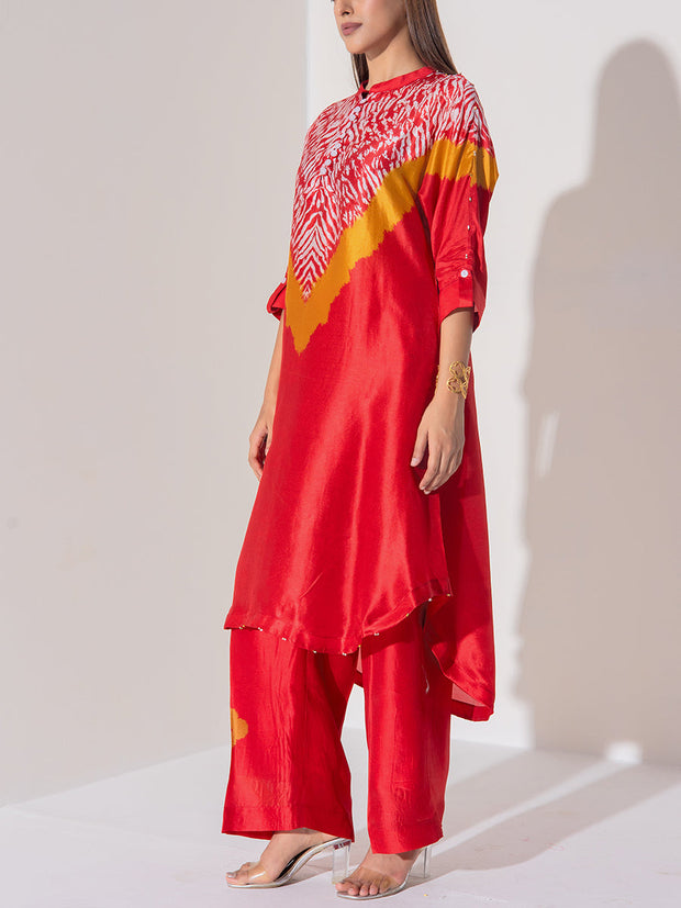 Red Vasansi Silk Co-Ord Set