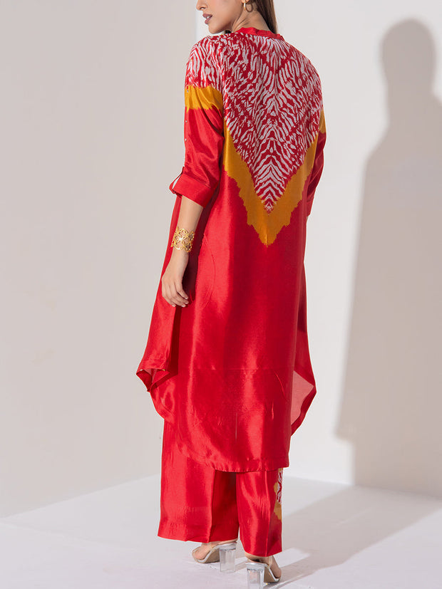Red Vasansi Silk Co-Ord Set