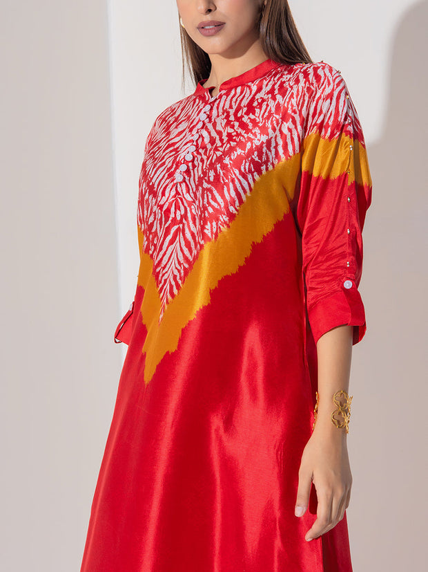 Red Vasansi Silk Co-Ord Set