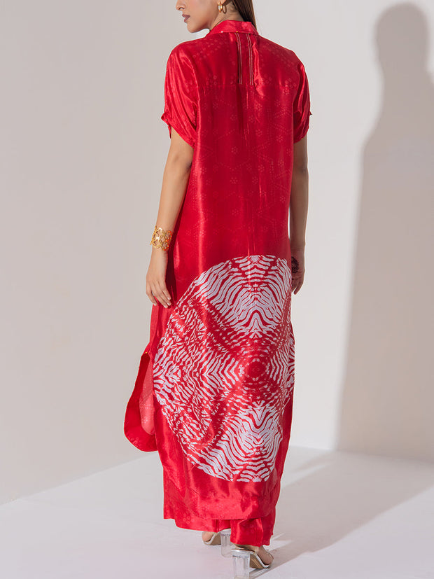 Red Vasansi Silk Co-Ord Set