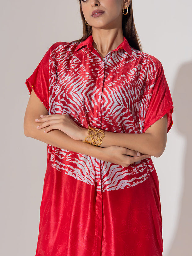Red Vasansi Silk Co-Ord Set