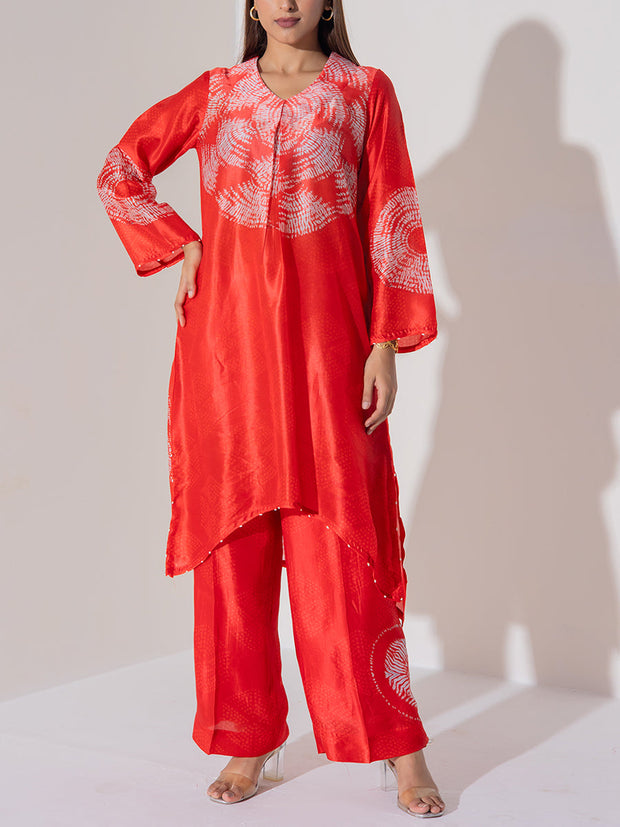 Red Vasansi Silk Co-Ord Set