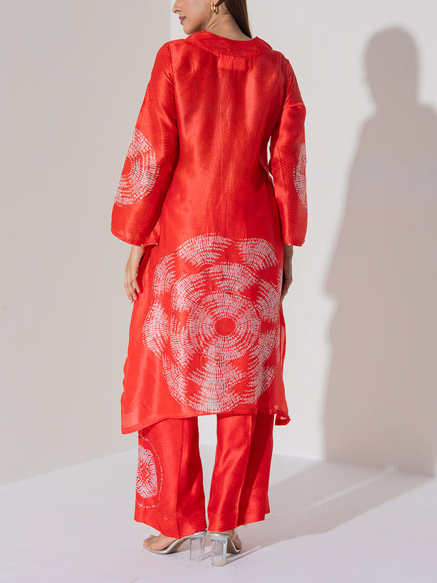 Red Vasansi Silk Co-Ord Set