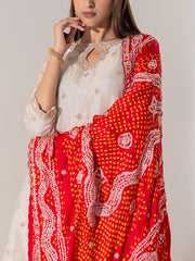 Off White Tissue Silk Suit Set