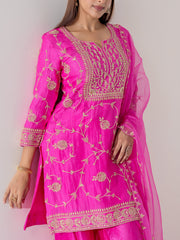 Pink Organza Suit Set