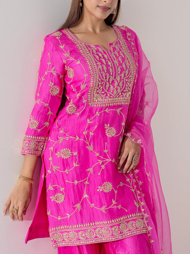 Pink Organza Suit Set