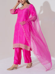 Pink Organza Suit Set
