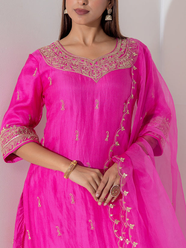 Pink Organza Suit Set
