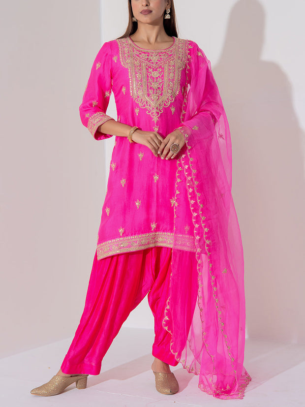 Pink Organza Suit Set
