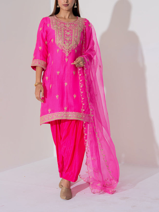 Pink Organza Suit Set