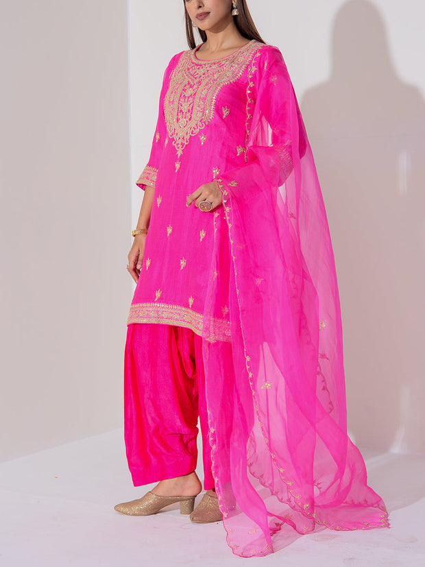 Pink Organza Suit Set
