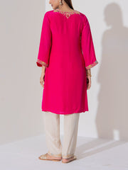 Pink Wrinkle Silk Suit Set