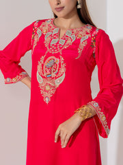 Pink Crepe Silk Suit Set