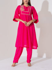 Pink Silk Kurta Set